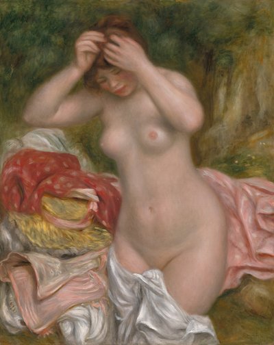Bather Arranging Her Hair by Pierre Auguste Renoir
