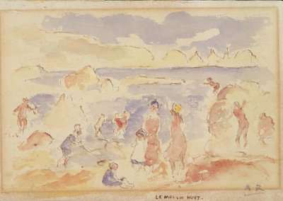 Beach Scene by Pierre Auguste Renoir