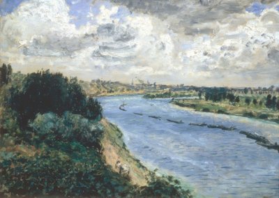 Barges on the Seine by Pierre Auguste Renoir