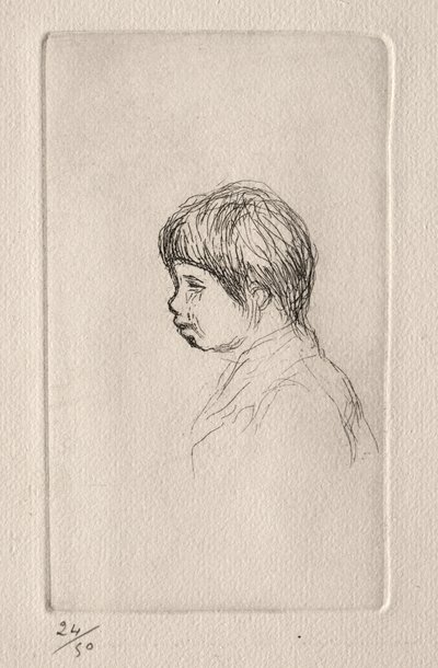 Claude Renoir, in Profile by Pierre Auguste Renoir
