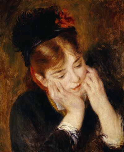 Contemplation, 1877 by Pierre Auguste Renoir