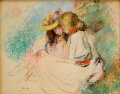 Two Little Girls Reading by Pierre Auguste Renoir