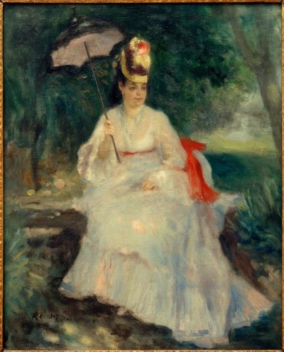 Woman with Parasol in the Garden by Pierre Auguste Renoir