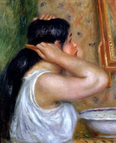 Girl Combing her Hair, 1907-8 by Pierre Auguste Renoir