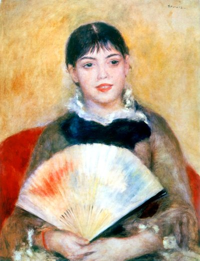 Girl with a Fan by Pierre Auguste Renoir