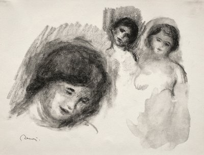 The Stone with Three Sketches by Pierre Auguste Renoir