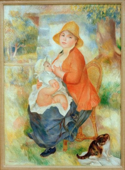 Maternity. Woman Breastfeeding Her Child by Pierre Auguste Renoir
