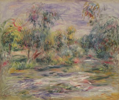 River Landscape (Blues) by Pierre Auguste Renoir
