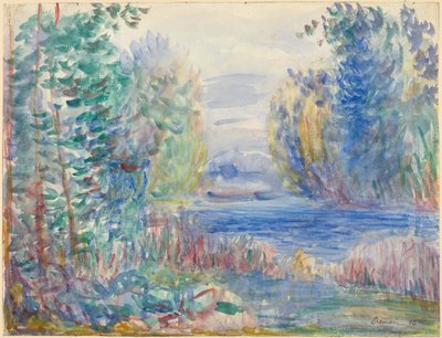 River Landscape by Pierre Auguste Renoir