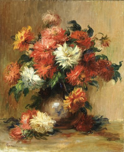 Still Life with Dahlias, c. 1886-1890 by Pierre Auguste Renoir