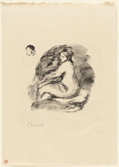 Study of Seated Female Nude, Variant by Pierre Auguste Renoir