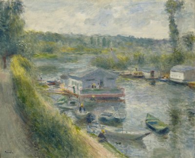 Wash-house Boat at Bas-Meudon, c.1874 by Pierre Auguste Renoir
