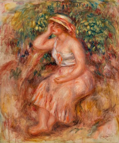 Woman Daydreaming by Pierre Auguste Renoir