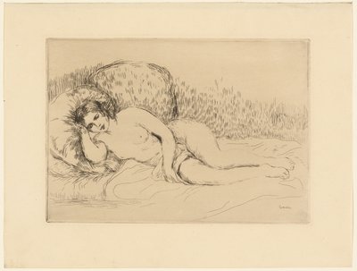 Woman Reclining, to the Left by Pierre Auguste Renoir
