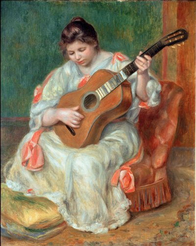 Woman Playing Guitar by Pierre Auguste Renoir