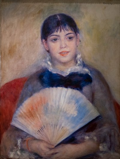 Young Woman with a Fan by Pierre Auguste Renoir