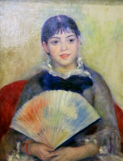 Young Woman with a Fan by Pierre Auguste Renoir