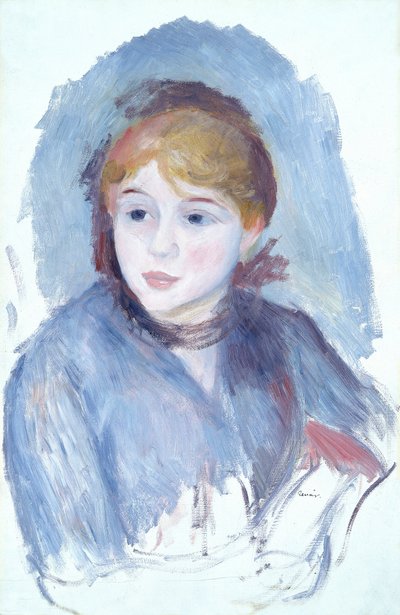 Young girl in blue by Pierre Auguste Renoir