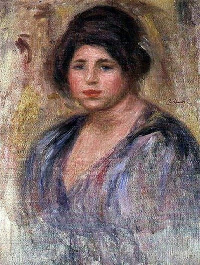 Young Woman in a Fur Hat by Pierre Auguste Renoir