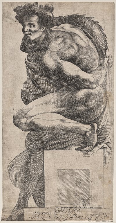 Ignudo (after Michelangelo) by Pierre Biard the Younger