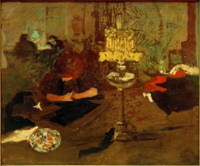 Young Woman with Lamp / Figure with Lamp by Pierre Bonnard