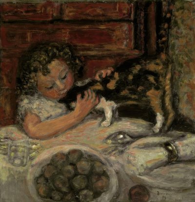 Little Girl with Cat by Pierre Bonnard