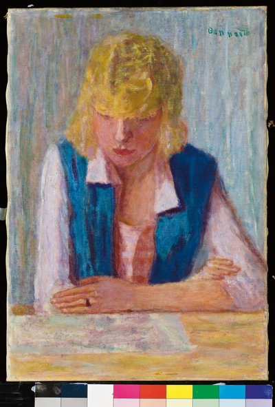 The Blonde in the Blue Vest by Pierre Bonnard