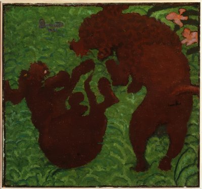 Two Playing Dogs by Pierre Bonnard