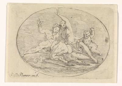 Two Women with a Satyr by Pierre Denis Plumier