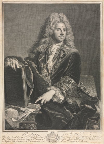 Portrait of Robert de Cotte by Pierre Drevet