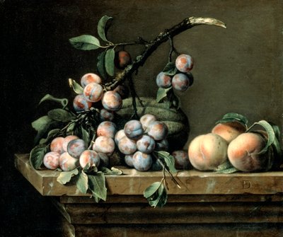 Plums, Melon and Peaches by Pierre Dupuis