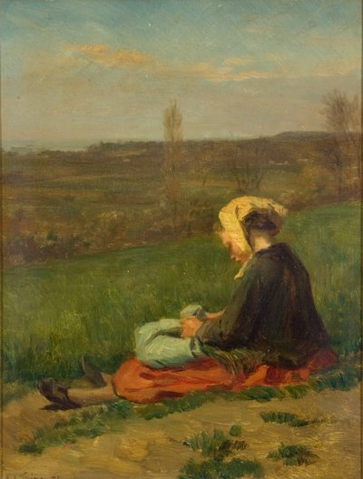 A child in a field, 1871 by Pierre Edouard Frere