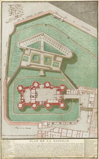 Plan de la Bastille by Pierre Francois Palloy