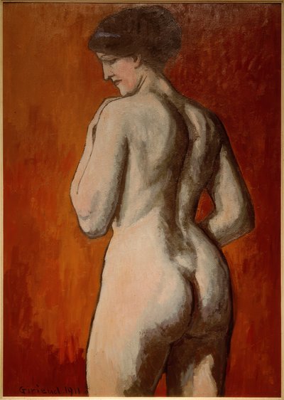 Female Nude on Red Background by Pierre Paul Girieud