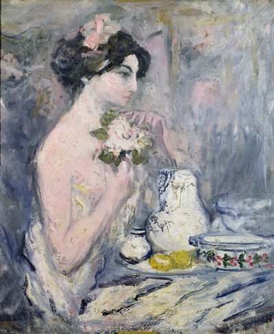 Woman with a Bouquet by Pierre Laprade