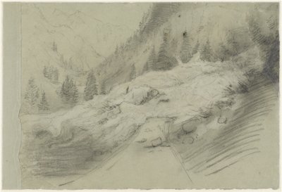 Avalanche in an Alpine Landscape by Pierre Puvis de Chavannes