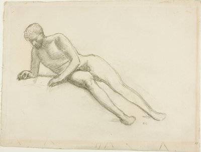 Reclining Male Nude by Pierre Puvis de Chavannes