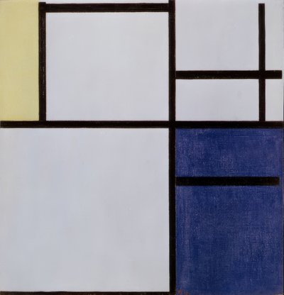 White, Gray, Yellow, Blue by Piet Mondrian