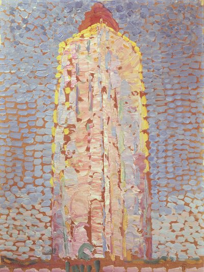Lighthouse at Westkapelle in Orange by Piet Mondrian