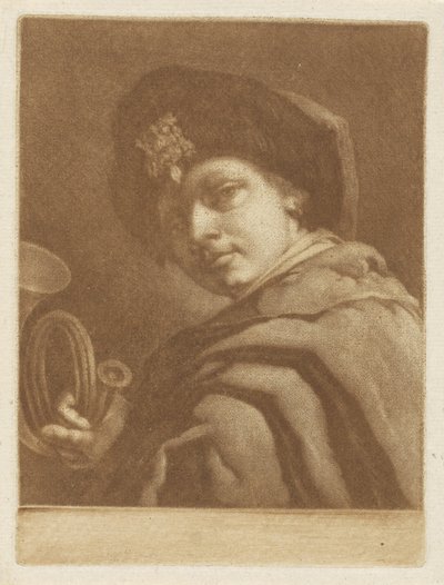 Boy with a Hunting Horn by Pieter Anthony Wakkerdak
