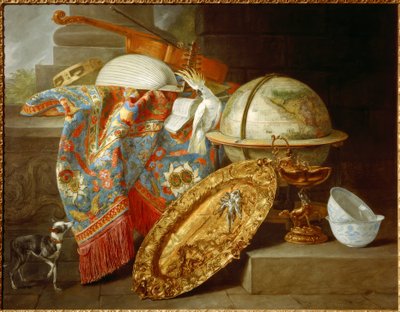 Still Life with Globe and Cockatoo by Pieter or Peter Boel