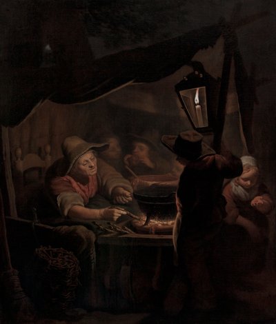A Doughnut Maker by Candlelight, 1815 by Pieter Christoffel Wonder