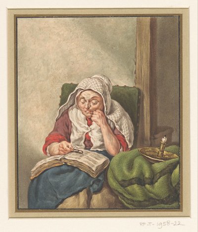 His Mother, Reading the Bible by Pieter Christoffel Wonder