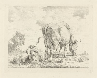 Cow with Two Sheep by Pieter Gerardus van Os