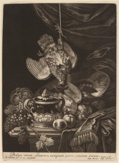 Still Life with a Hanging Partridge by Pieter Schenck I