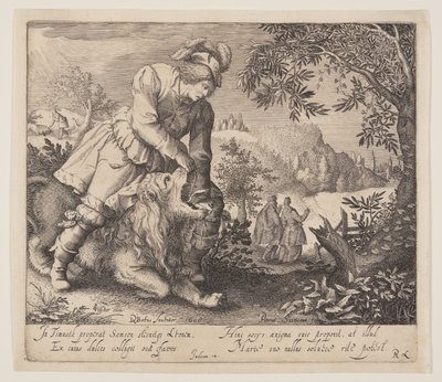 Samson and the Lion by Pieter Serwouters