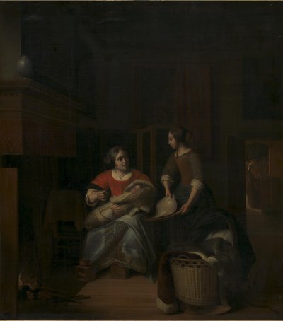 A Housewife Instructing Her Maid by Pieter de Hooch