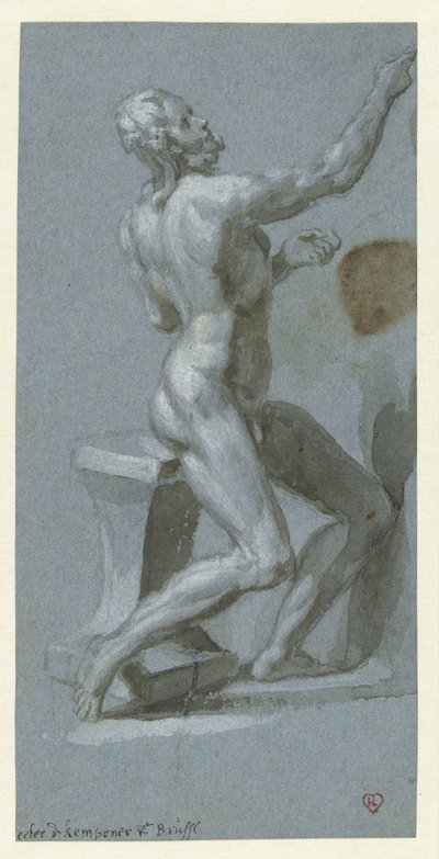 Seated Naked Man, Facing Right by Pieter de Kempener