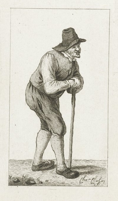 Man Leaning on Stick by Pieter de Mare