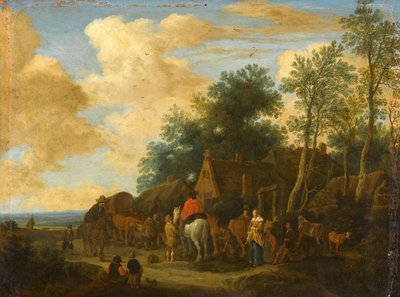 Halting at a Roadside Inn by Pieter de Molijn